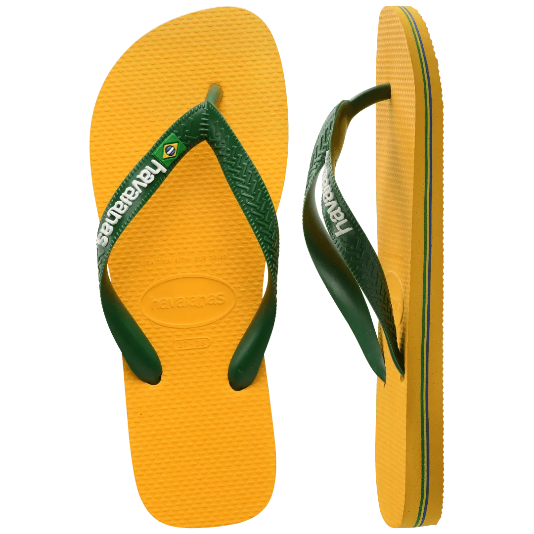 Men's Brazil Logo Flip Flops - Image 2