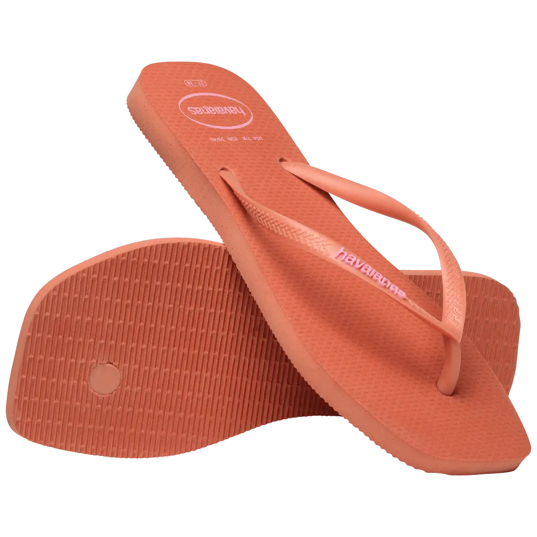 Women's Slim Square Logo Pop Up Flip Flops - Image 4