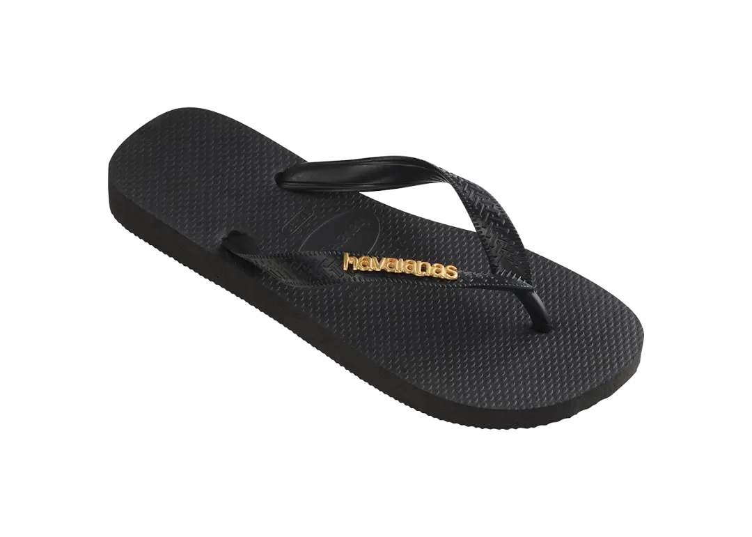 Women's Top Logo Metallic Flip Flops - Image 2